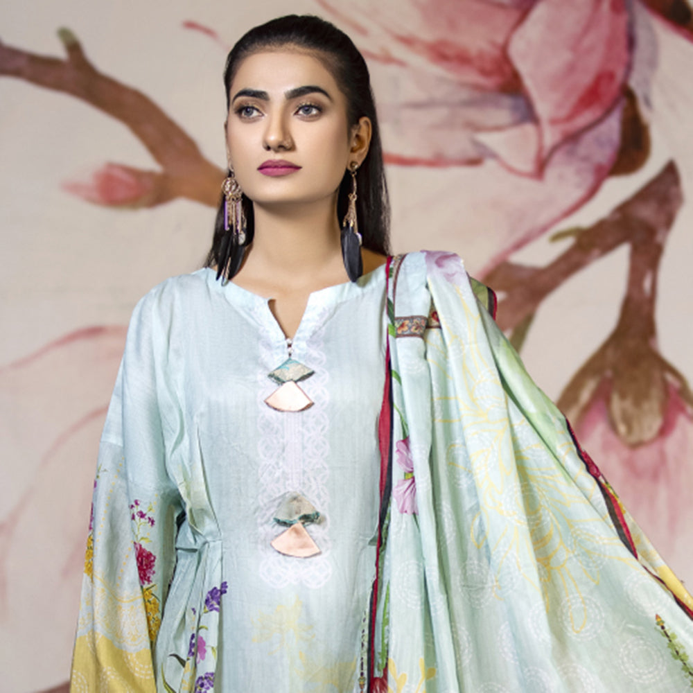 Gul-O-Gulzar  Embroidered Lawn Un-Stitched 3Pcs Suit - 7, Women, 3Pcs Shalwar Suit, Noor Jahan, Chase Value