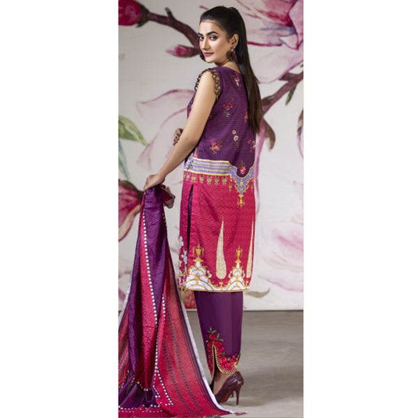 Gul-O-Gulzar  Embroidered Lawn Un-Stitched 3Pcs Suit - 8, Women, 3Pcs Shalwar Suit, Noor Jahan, Chase Value