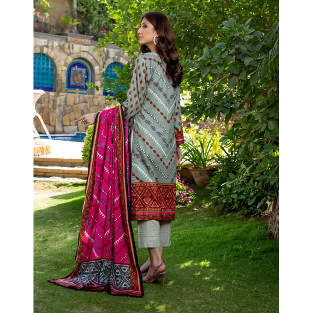 Erum Misha Lawn Printed 3 Pcs Un-Stitched Suit V-4 - B7, Women, 3Pcs Shalwar Suit, Erum Misha, Chase Value