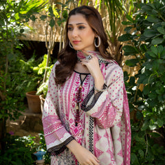 Erum Misha Lawn Printed 3 Pcs Un-Stitched Suit V-4 - B8, Women, 3Pcs Shalwar Suit, Erum Misha, Chase Value