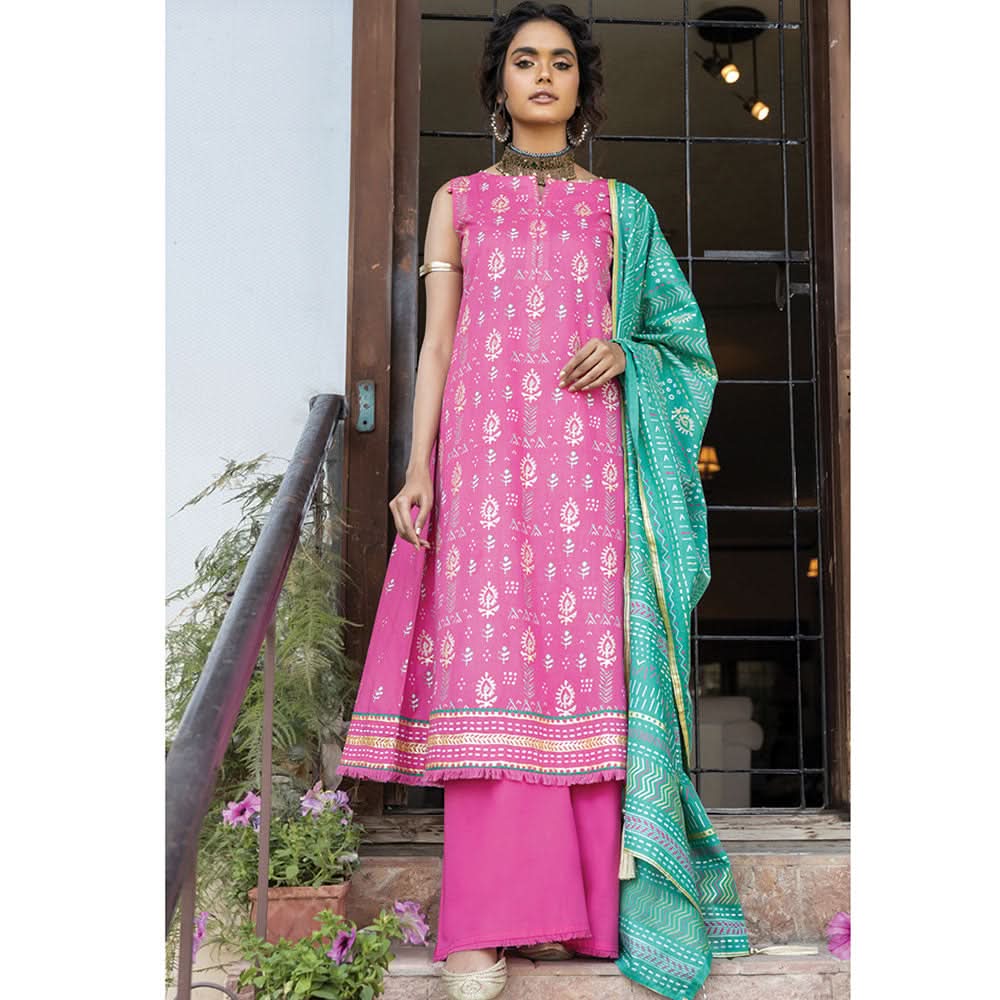 Dareechay Summer Printed Lawn 3Pcs Unstitched Suit - 11, Women, 3Pcs Shalwar Suit, LSM Textiles, Chase Value