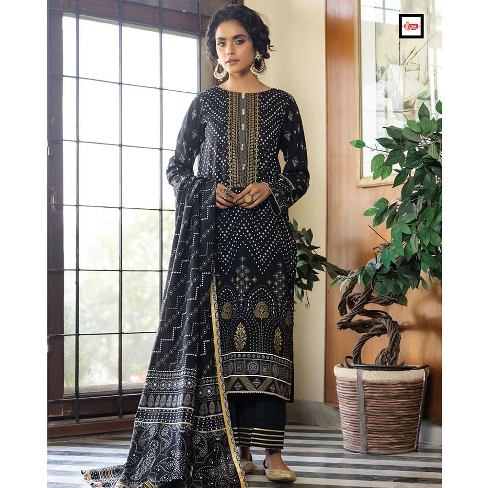 Dareechay Summer Printed Lawn 3Pcs Unstitched Suit - 14, Women, 3Pcs Shalwar Suit, LSM Textiles, Chase Value