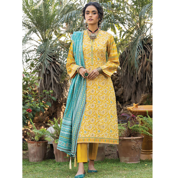 Dareechay Summer Printed Lawn 3Pcs Unstitched Suit - 2, Women, 3Pcs Shalwar Suit, LSM Textiles, Chase Value