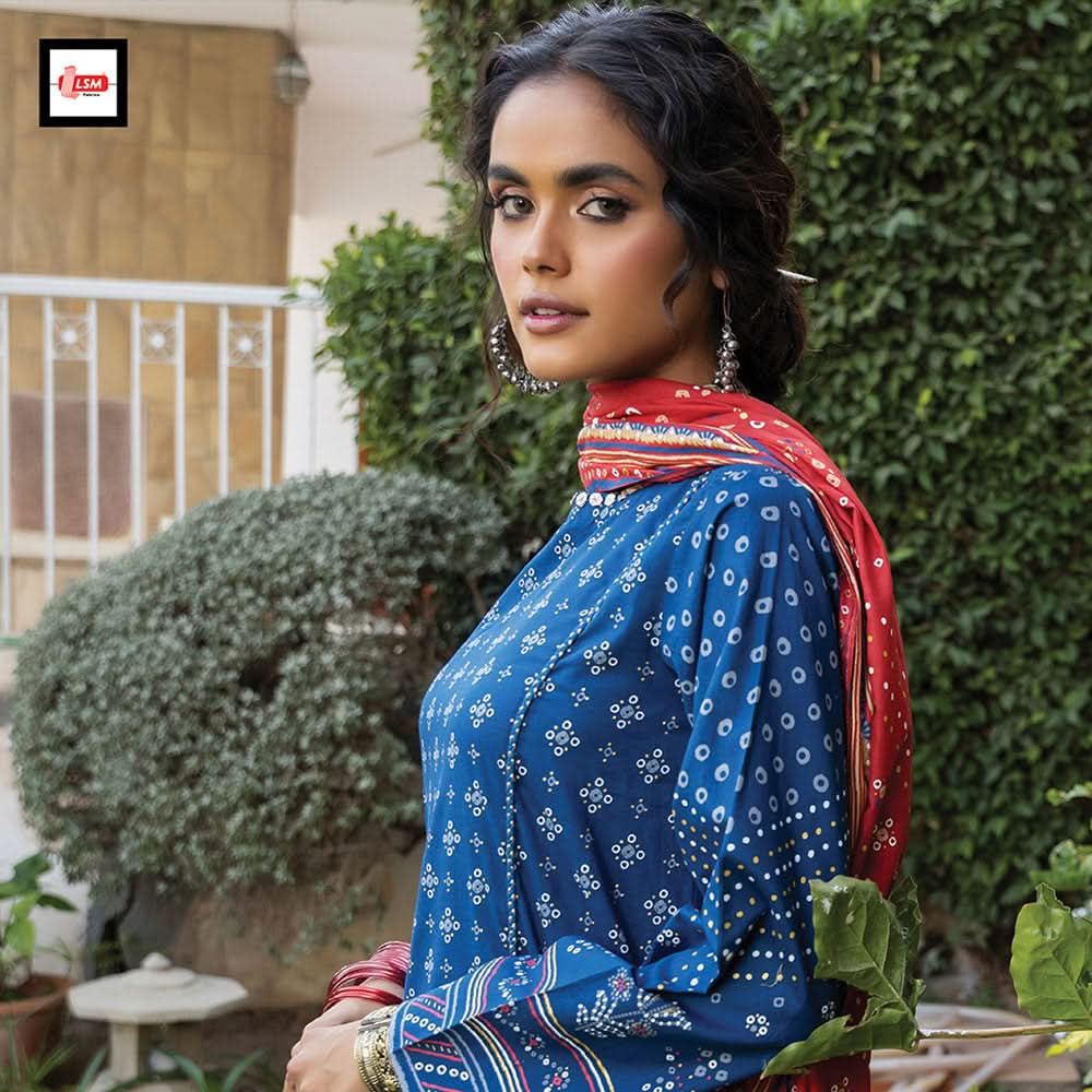 Dareechay Summer Printed Lawn 3Pcs Unstitched Suit - 4, Women, 3Pcs Shalwar Suit, LSM Textiles, Chase Value