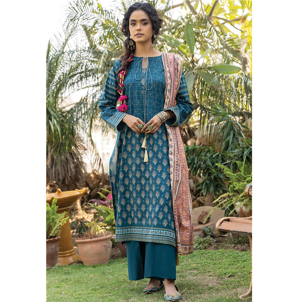 Dareechay Summer Printed Lawn 3Pcs Unstitched Suit - 5, Women, 3Pcs Shalwar Suit, LSM Textiles, Chase Value