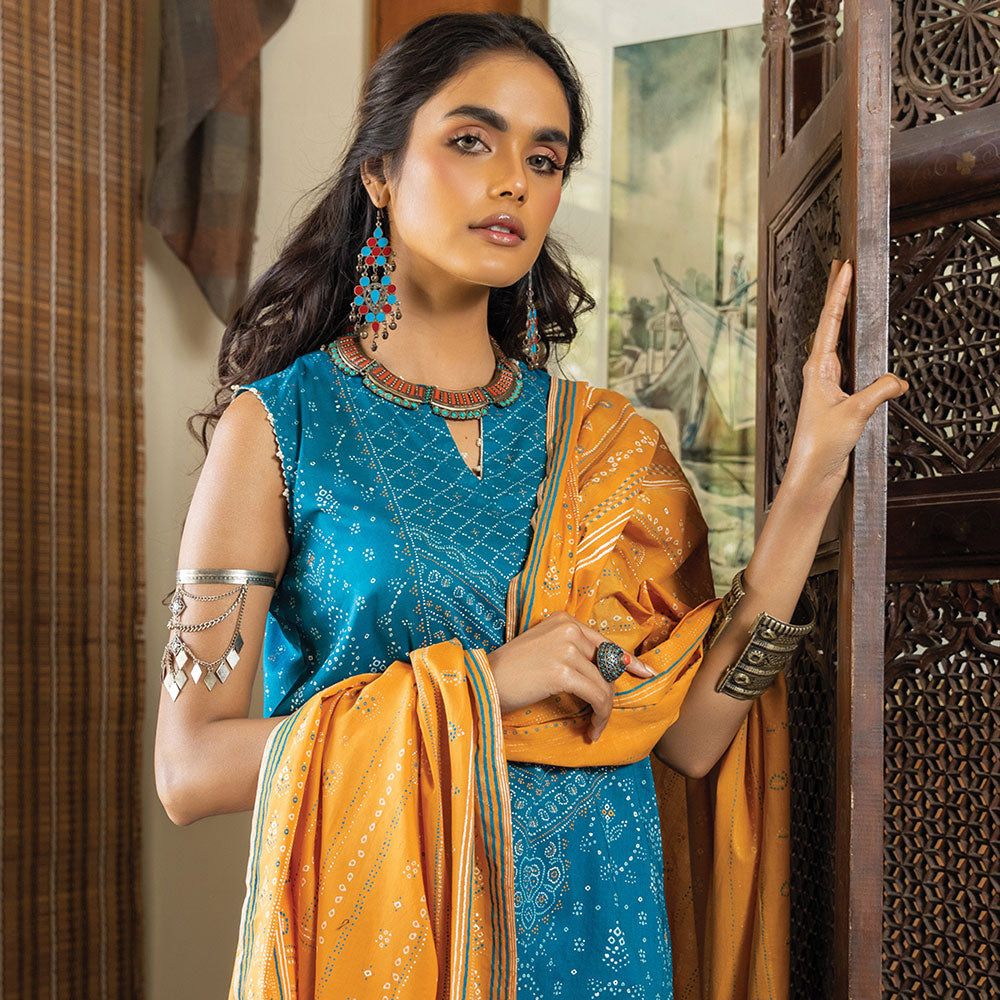 Dareechay Summer Printed Lawn 3Pcs Unstitched Suit - 7, Women, 3Pcs Shalwar Suit, LSM Textiles, Chase Value