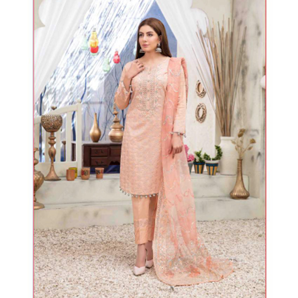 Zysha Embroidered Lawn Zari Fancy Dupatta Un-Stitched 3Pcs Suit - 6553, Women, 3Pcs Shalwar Suit, Tawakkal Fabrics, Chase Value