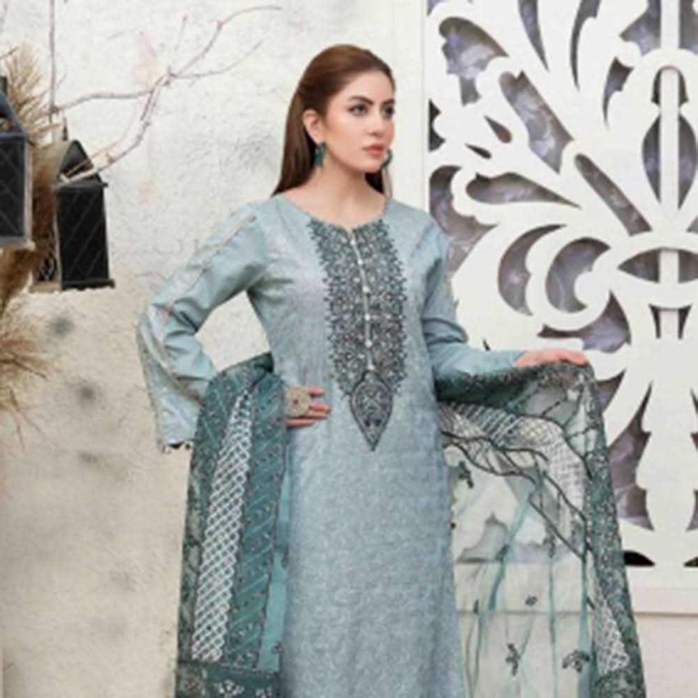 Zysha Embroidered Lawn Zari Fancy Dupatta Un-Stitched 3Pcs Suit - 6554, Women, 3Pcs Shalwar Suit, Tawakkal Fabrics, Chase Value