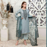 Zysha Embroidered Lawn Zari Fancy Dupatta Un-Stitched 3Pcs Suit - 6554, Women, 3Pcs Shalwar Suit, Tawakkal Fabrics, Chase Value