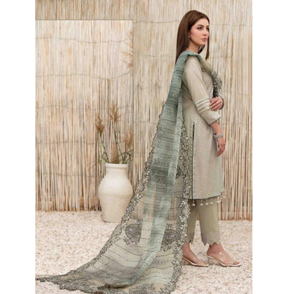 Zysha Embroidered Lawn Zari Fancy Dupatta Un-Stitched 3Pcs Suit - 6555, Women, 3Pcs Shalwar Suit, Tawakkal Fabrics, Chase Value
