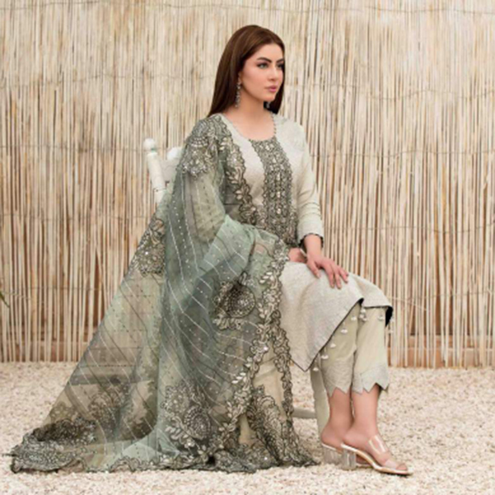 Zysha Embroidered Lawn Zari Fancy Dupatta Un-Stitched 3Pcs Suit - 6555, Women, 3Pcs Shalwar Suit, Tawakkal Fabrics, Chase Value