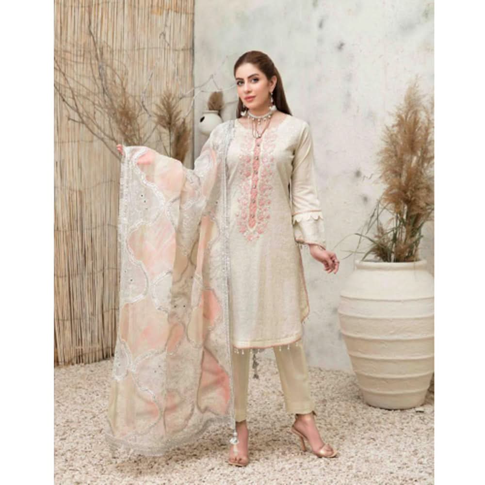 Zysha Embroidered Lawn Zari Fancy Dupatta Un-Stitched 3Pcs Suit - 6558, Women, 3Pcs Shalwar Suit, Tawakkal Fabrics, Chase Value
