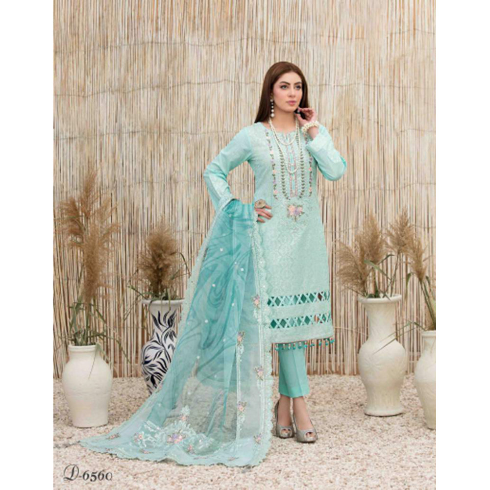 Zysha Embroidered Lawn Zari Fancy Dupatta Un-Stitched 3Pcs Suit - 6560, Women, 3Pcs Shalwar Suit, Tawakkal Fabrics, Chase Value