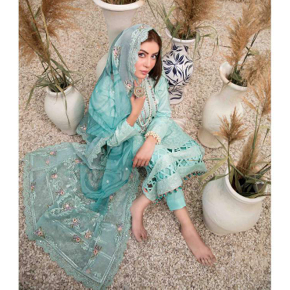 Zysha Embroidered Lawn Zari Fancy Dupatta Un-Stitched 3Pcs Suit - 6560, Women, 3Pcs Shalwar Suit, Tawakkal Fabrics, Chase Value