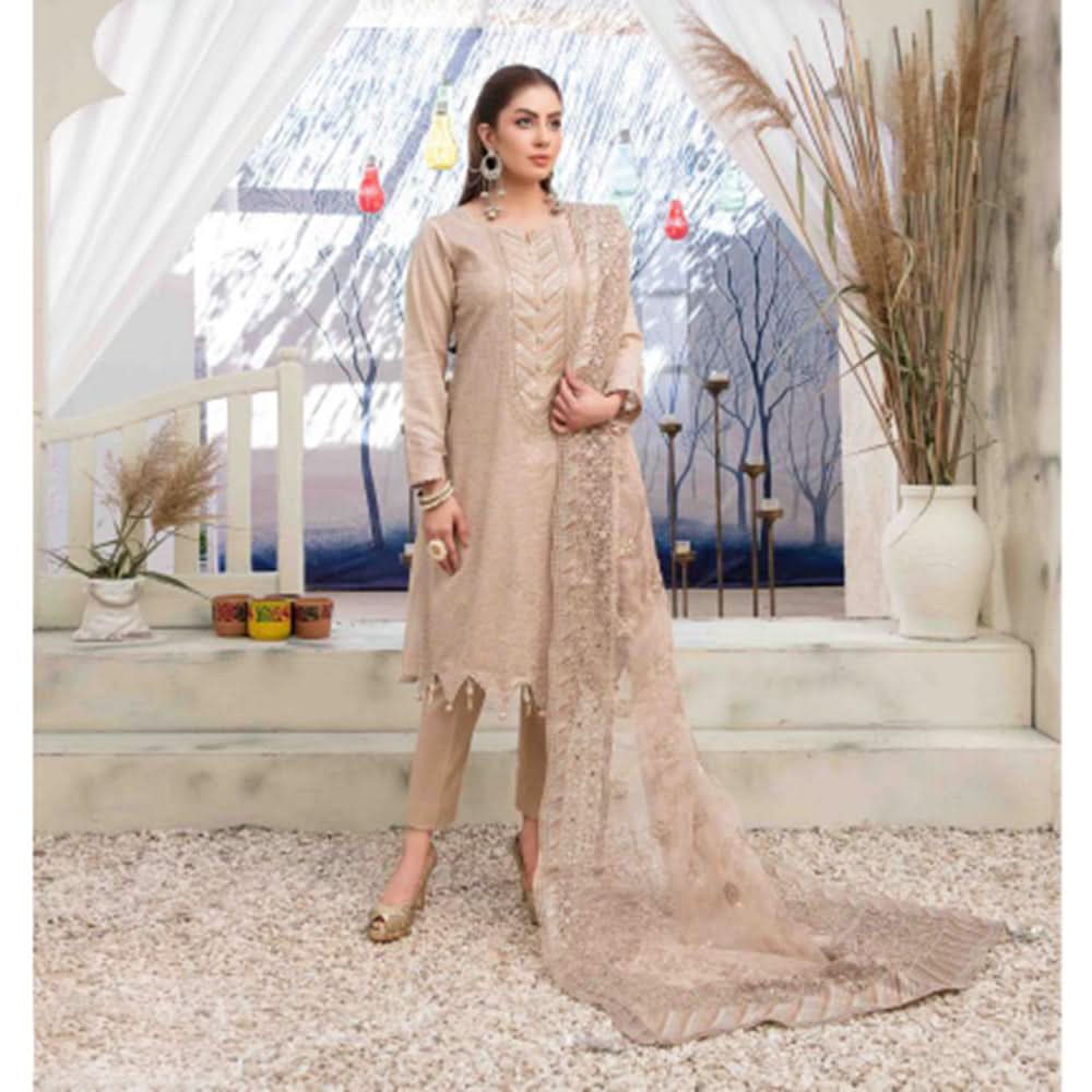 Zysha Embroidered Lawn Zari Fancy Dupatta Un-Stitched 3Pcs Suit - 6561, Women, 3Pcs Shalwar Suit, Tawakkal Fabrics, Chase Value