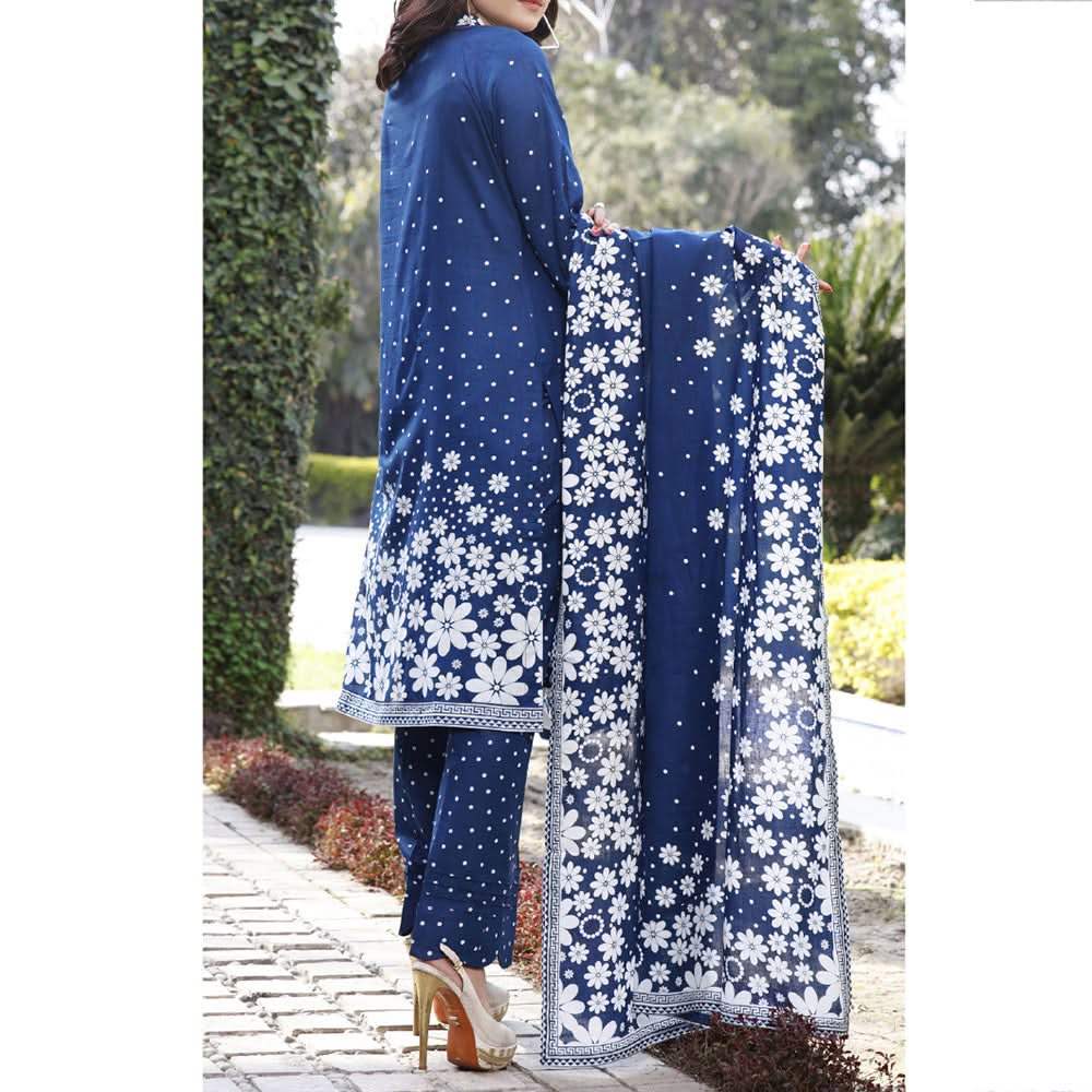 Vs Daman Printed Lawn 3Pcs Unstitched Suit - 1514-A, Women, 3Pcs Shalwar Suit, VS Textiles, Chase Value