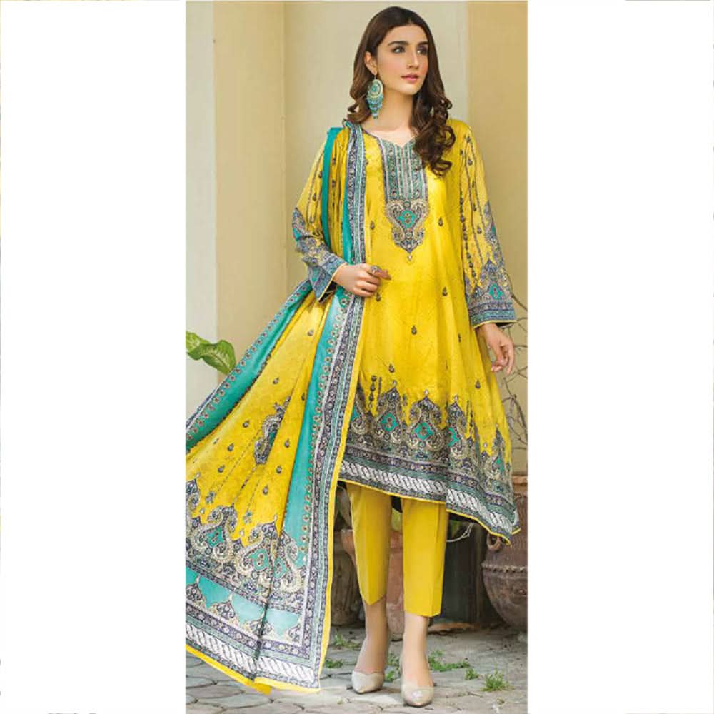 Five Star Classic Printed Lawn 3 Pcs Unstitched Suit - 1302, Women, 3Pcs Shalwar Suit, Chase Value, Chase Value