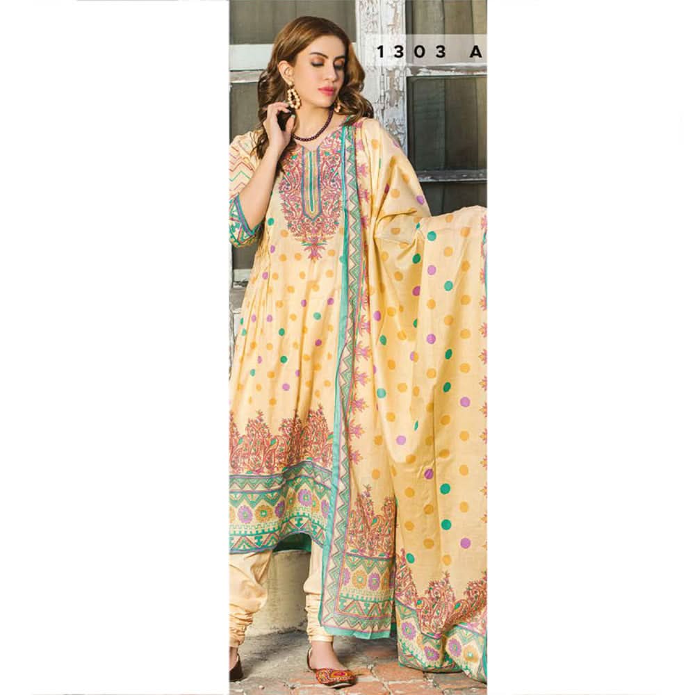 Five Star Classic Printed Lawn 3 Pcs Unstitched Suit - 1303, Women, 3Pcs Shalwar Suit, Chase Value, Chase Value