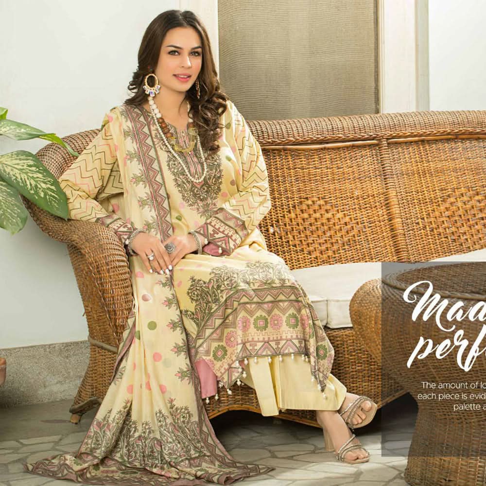 Five Star Classic Printed Lawn 3 Pcs Unstitched Suit - 1303, Women, 3Pcs Shalwar Suit, Chase Value, Chase Value