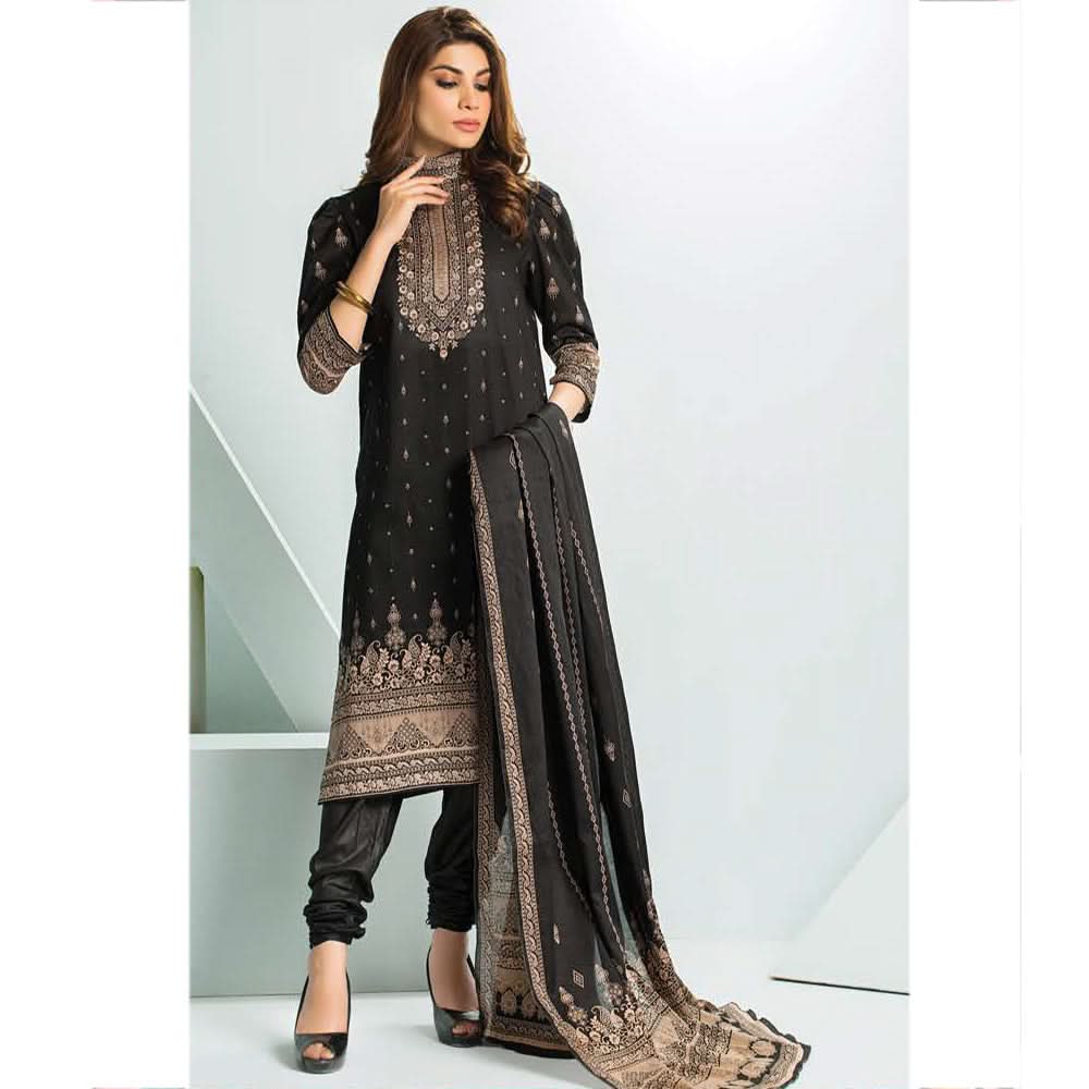 Five Star Classic Black & White Printed Lawn 3Pcs Unstitched Suit - 1333, Women, 3Pcs Shalwar Suit, Chase Value, Chase Value