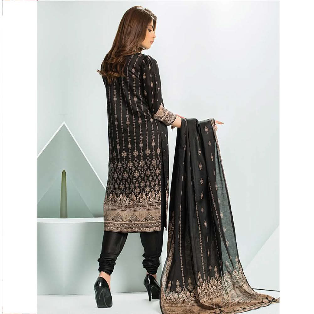 Five Star Classic Black & White Printed Lawn 3Pcs Unstitched Suit - 1333, Women, 3Pcs Shalwar Suit, Chase Value, Chase Value