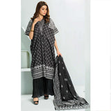 Five Star Classic Black & White Printed Lawn 3Pcs Unstitched Suit - 1336, Women, 3Pcs Shalwar Suit, Chase Value, Chase Value