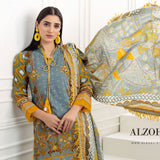 Monsoon Printed Lawn Unstitched 3Pcs Suit V3 - A3, Women, 3Pcs Shalwar Suit, Al-Zohaib Textiles, Chase Value
