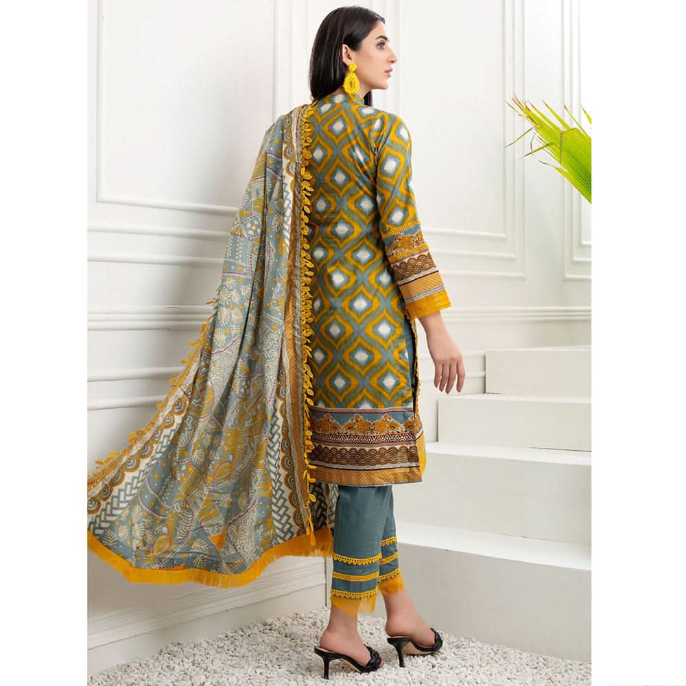 Monsoon Printed Lawn Unstitched 3Pcs Suit V3 - A3, Women, 3Pcs Shalwar Suit, Al-Zohaib Textiles, Chase Value