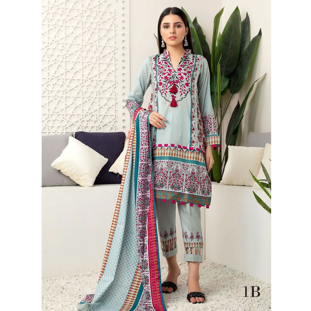 Monsoon Printed Lawn Unstitched 3Pcs Suit V3 - B1, Women, 3Pcs Shalwar Suit, Al-Zohaib Textiles, Chase Value