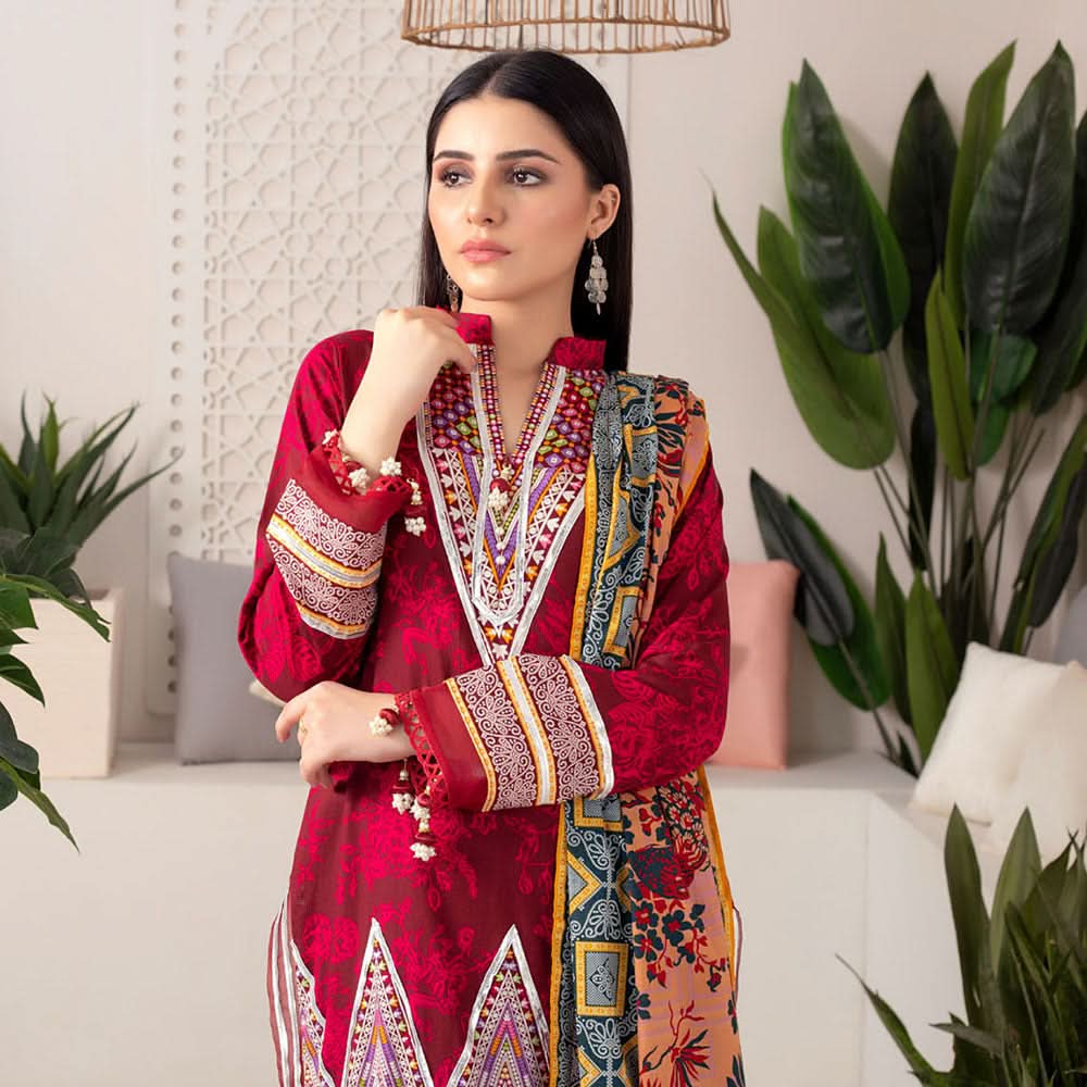 Monsoon Printed Lawn Unstitched 3Pcs Suit V3 - B2, Women, 3Pcs Shalwar Suit, Al-Zohaib Textiles, Chase Value