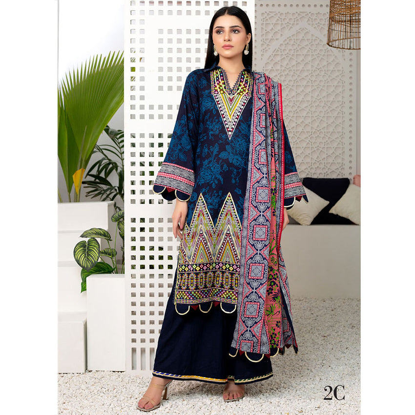 Monsoon Printed Lawn Unstitched 3Pcs Suit V3 - C2, Women, 3Pcs Shalwar Suit, Al-Zohaib Textiles, Chase Value