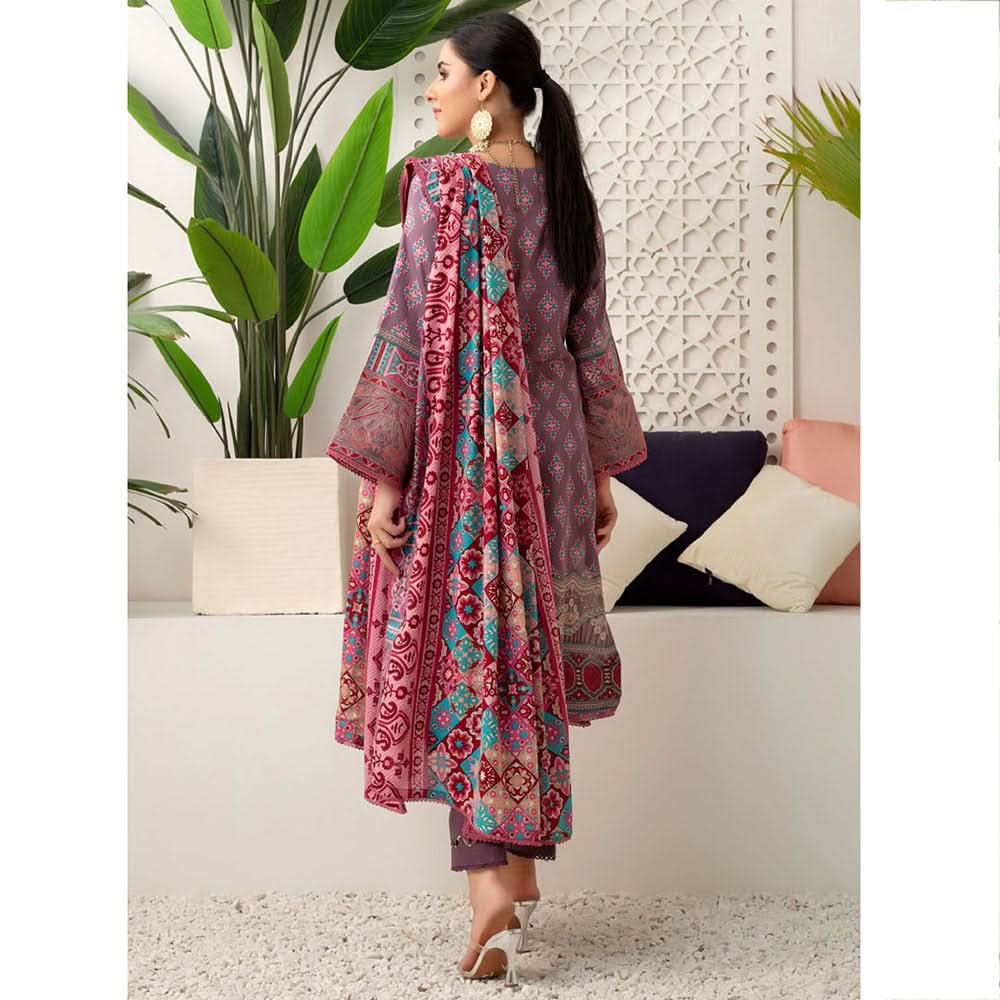 Monsoon Printed Lawn Unstitched 3Pcs Suit V3 - C4, Women, 3Pcs Shalwar Suit, Al-Zohaib Textiles, Chase Value