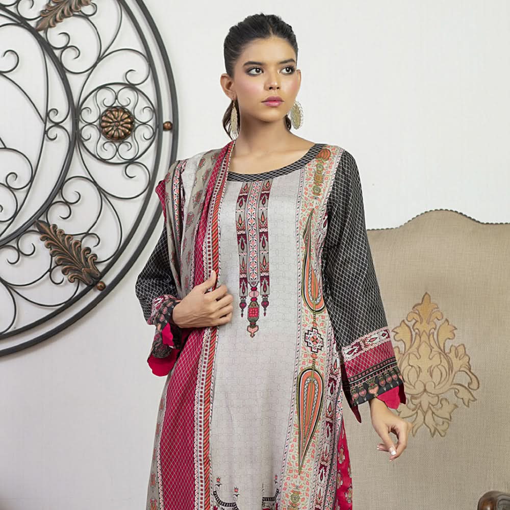 Sahil Printed Lawn Un-Stitched 3Pcs Suit - 2, Women, 3Pcs Shalwar Suit, ZS Textiles, Chase Value