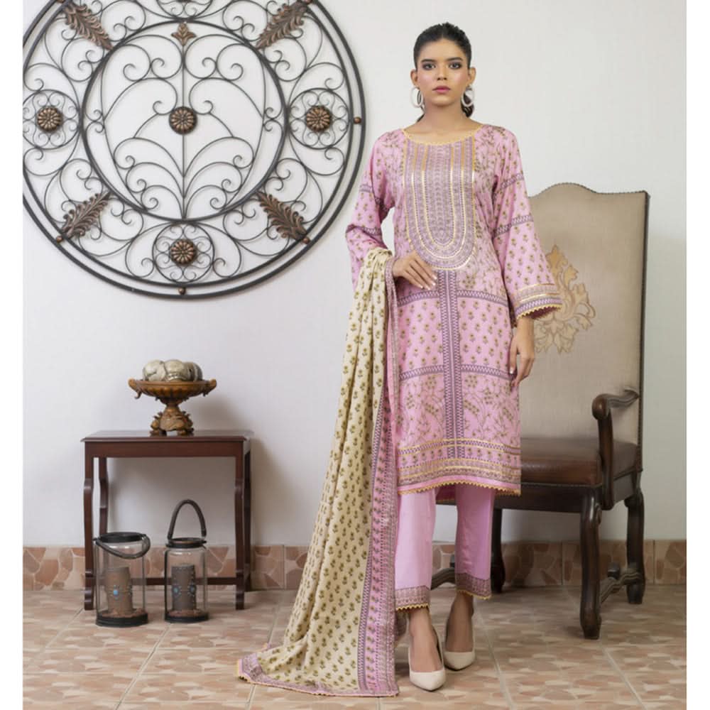 Sahil Printed Lawn Un-Stitched 3Pcs Suit - 5, Women, 3Pcs Shalwar Suit, ZS Textiles, Chase Value