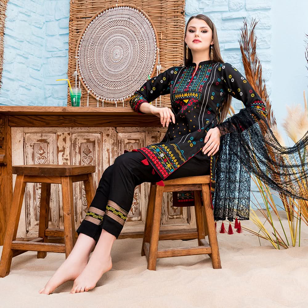 Malai Unstitched 3Pcs Suit V2 - 001, Women, 3Pcs Shalwar Suit, Chase Value, Chase Value