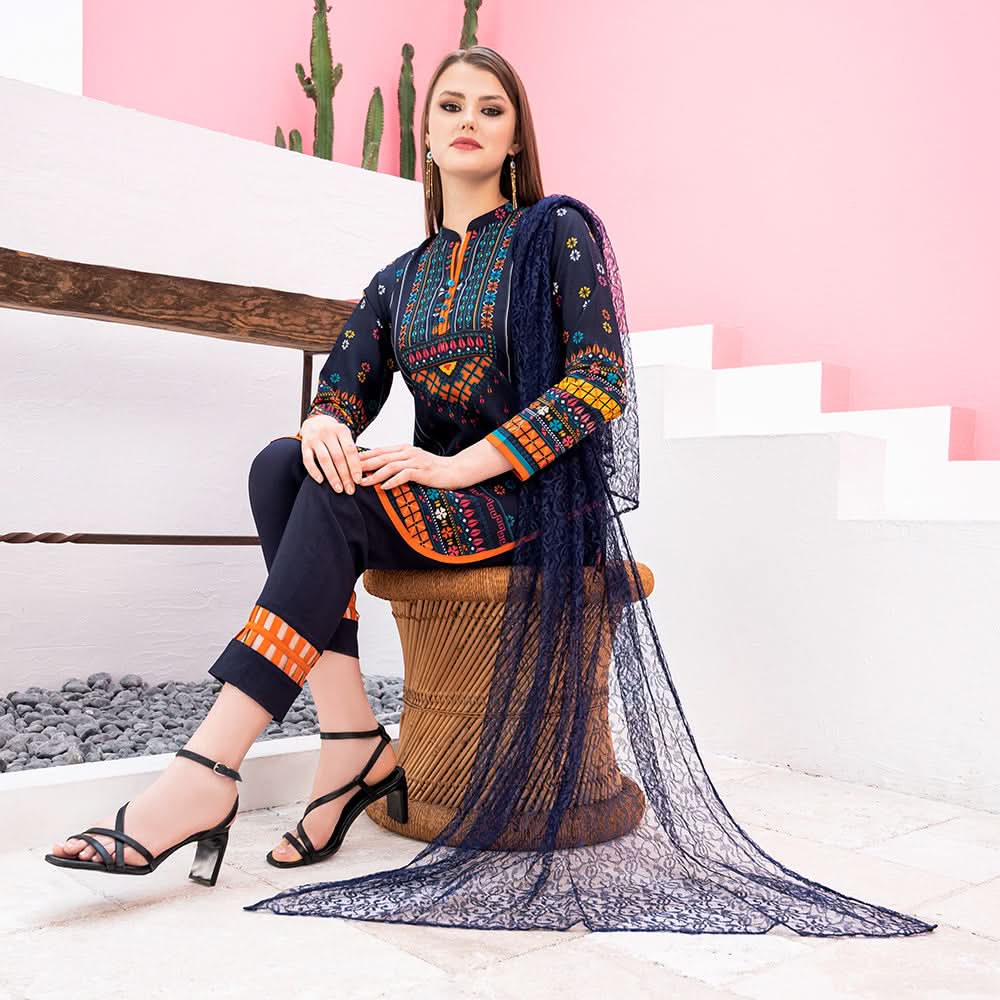 Malai Unstitched 3Pcs Suit V2 - 003, Women, 3Pcs Shalwar Suit, Chase Value, Chase Value
