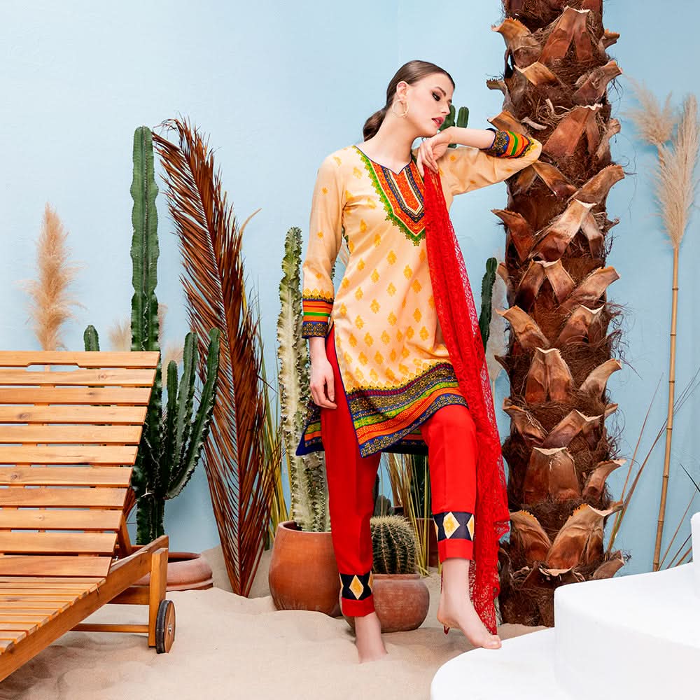 Malai Unstitched 3Pcs Suit V2 - 007, Women, 3Pcs Shalwar Suit, Chase Value, Chase Value