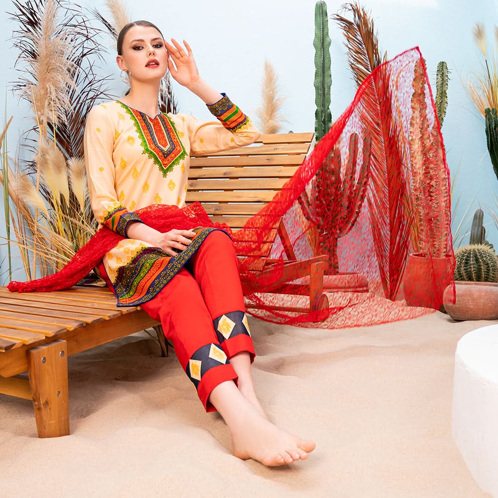 Malai Unstitched 3Pcs Suit V2 - 007, Women, 3Pcs Shalwar Suit, Chase Value, Chase Value
