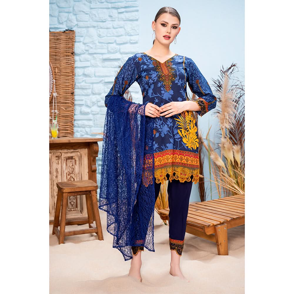 Malai Unstitched 3Pcs Suit V2 - 008, Women, 3Pcs Shalwar Suit, Chase Value, Chase Value