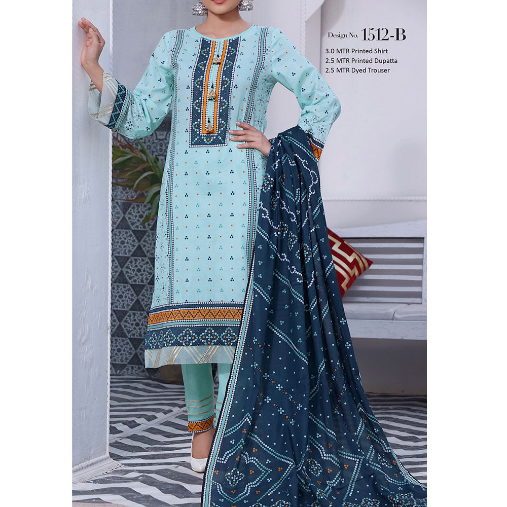 Daman Lawn 3 Pcs Unstitched Suit - 1512-B, Women, 3Pcs Shalwar Suit, VS Textiles, Chase Value