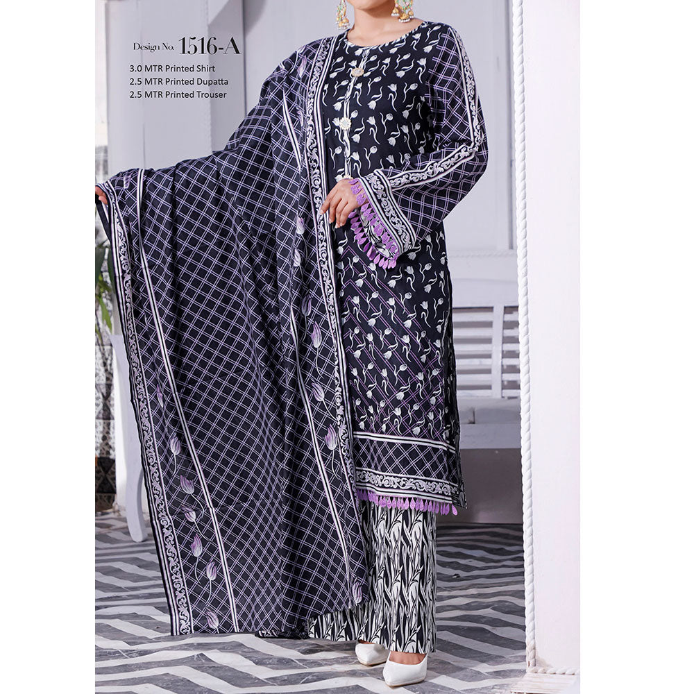 Daman Lawn 3 Pcs Unstitched Suit - 1516-A, Women, 3Pcs Shalwar Suit, VS Textiles, Chase Value