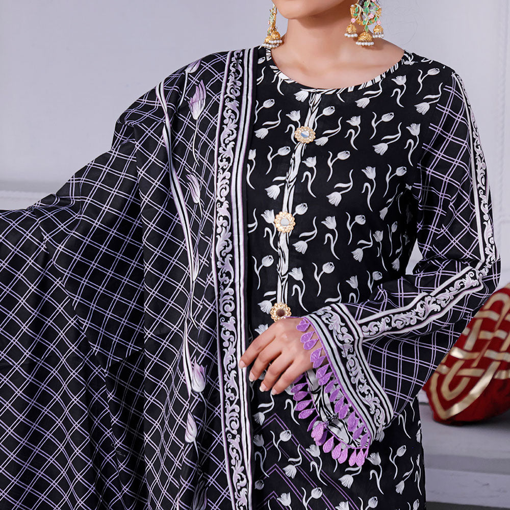 Daman Lawn 3 Pcs Unstitched Suit - 1516-A, Women, 3Pcs Shalwar Suit, VS Textiles, Chase Value