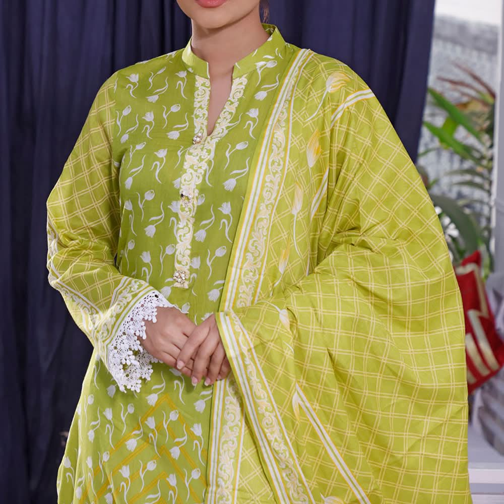 Daman Lawn 3 Pcs Unstitched Suit - 1516-C, Women, 3Pcs Shalwar Suit, VS Textiles, Chase Value