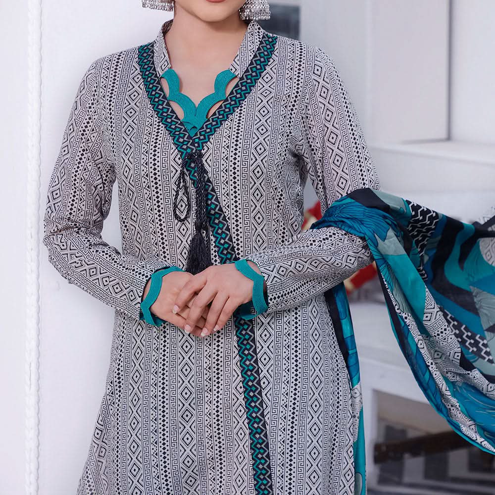 Daman Lawn 3 Pcs Unstitched Suit - 1517-B, Women, 3Pcs Shalwar Suit, VS Textiles, Chase Value