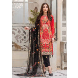 Wijdan Malaika Embroidered Luxury Lawn 3Pcs Un-Stitched Suit - 1, Women, 3Pcs Shalwar Suit, Salam's Textiles, Chase Value