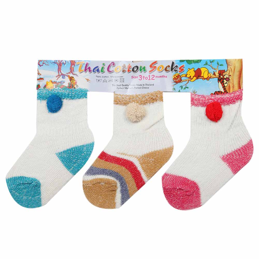 Newborn Socks Pack Of 3 - AA, Newborn Caps, Shoes & Socks, Chase Value, Chase Value