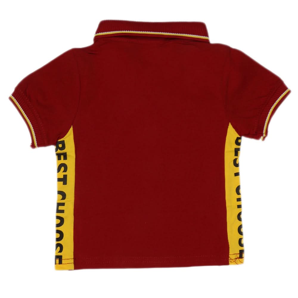 Boys Half Sleeves Polo T-Shirt - Maroon, Kids, Boys T-Shirts, Chase Value, Chase Value