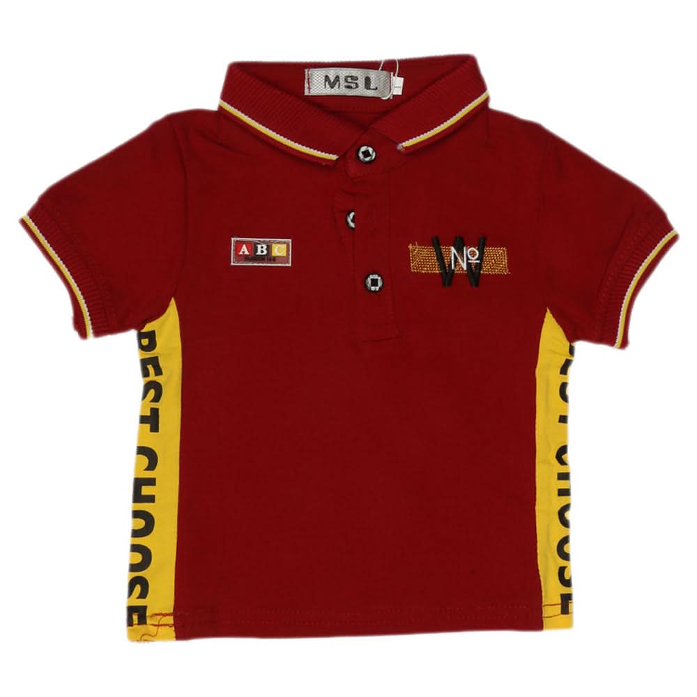 Boys Half Sleeves Polo T-Shirt - Maroon, Kids, Boys T-Shirts, Chase Value, Chase Value