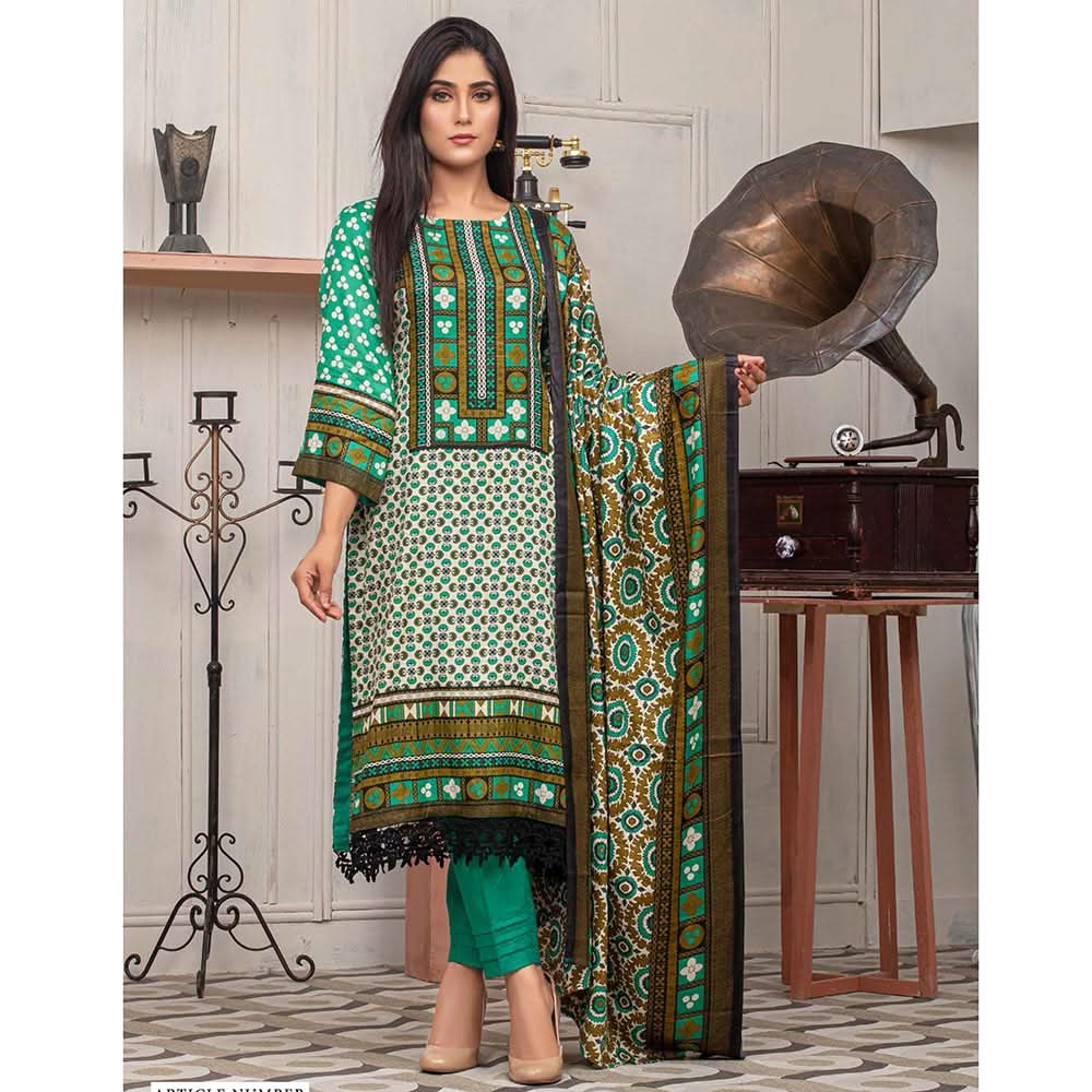 Three Star Printed Lawn 3 Pcs Un-Stitched Suit Vol 5 - 2-A, Women, 3Pcs Shalwar Suit, Al Dawood Textiles, Chase Value