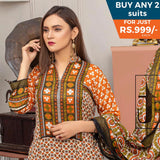 Three Star Printed Lawn 3 Pcs Un-Stitched Suit Vol 5 - 2-B, Women, 3Pcs Shalwar Suit, Al Dawood Textiles, Chase Value